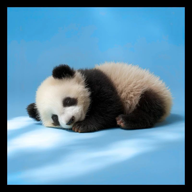 Blauer schlafender Panda