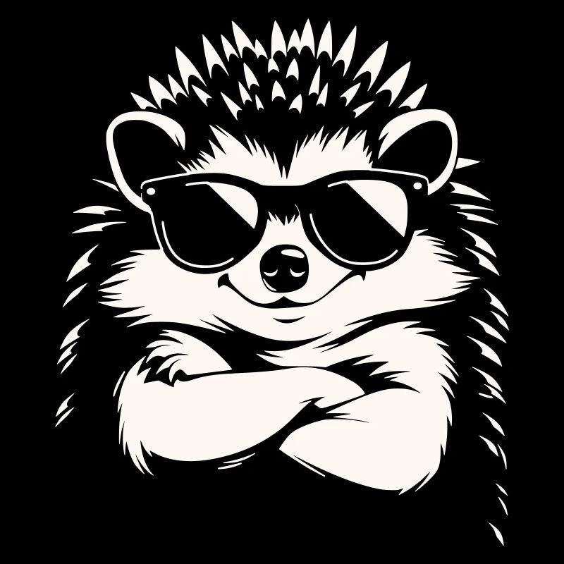 Cooler Igel mit Sonnenbrille | Lustiges Tier Motiv