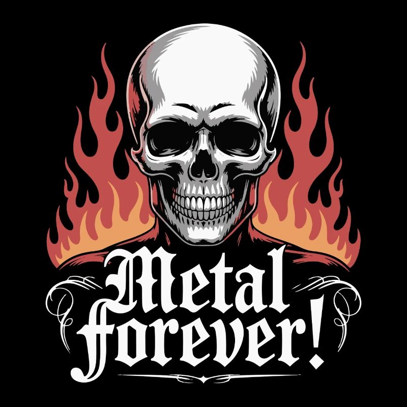 Metal Forever Skull Flame