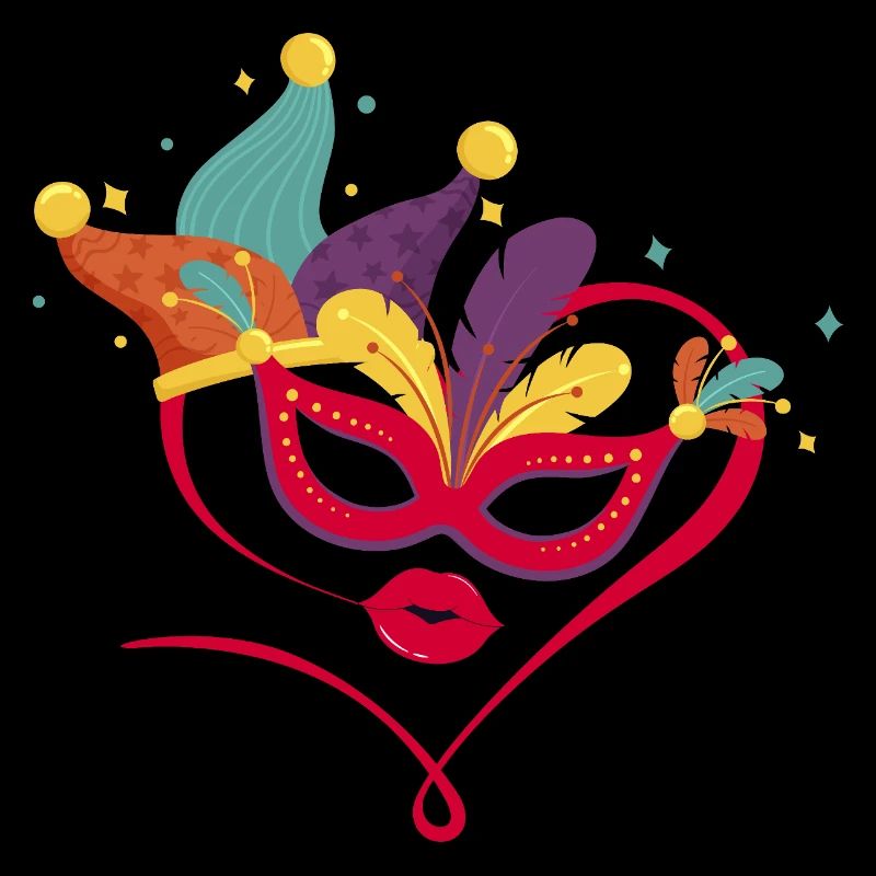Masque de carnaval avec des plumes colorées