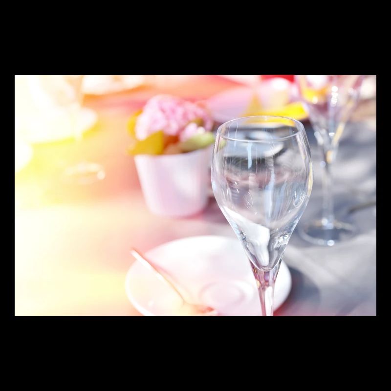 Sunlit Glassware on wedding table