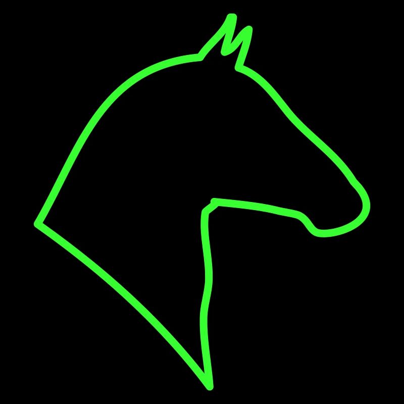 Contour du cheval en vert