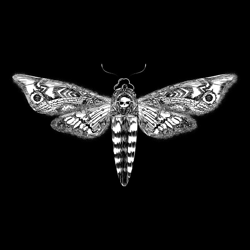 Dessin d'un essaim de crâne blanc