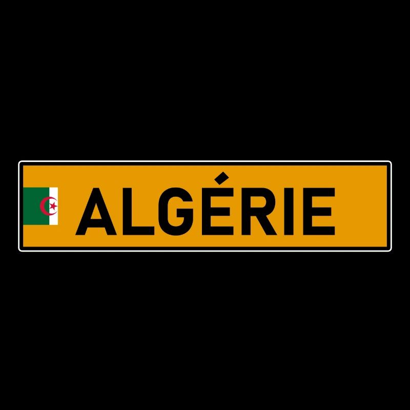 Plaque d'immatriculation Algérie Jaune