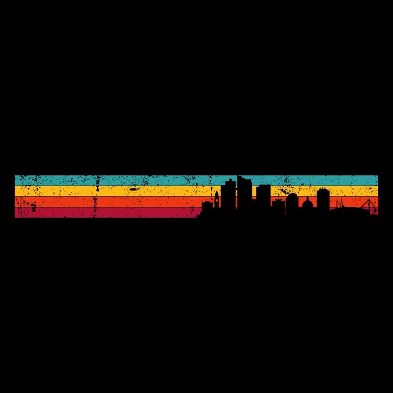 Sunset City Silhouette Farbverlauf