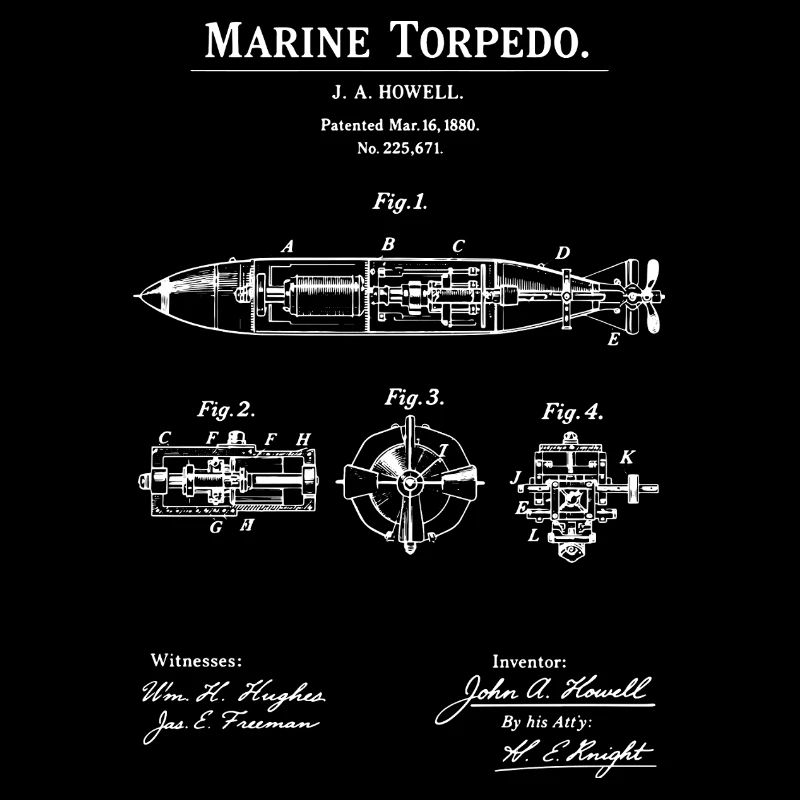 Plan de brevet pour torpilles marines