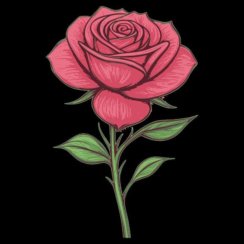 Elegant rose illustration for clothes