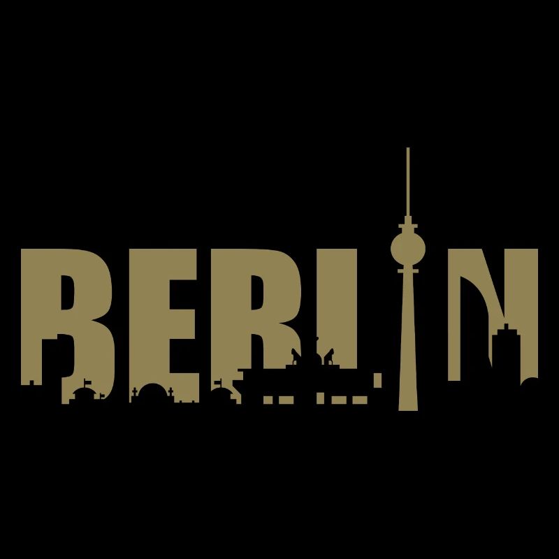Berliner Skyline Design Silhouette Fernsehturm