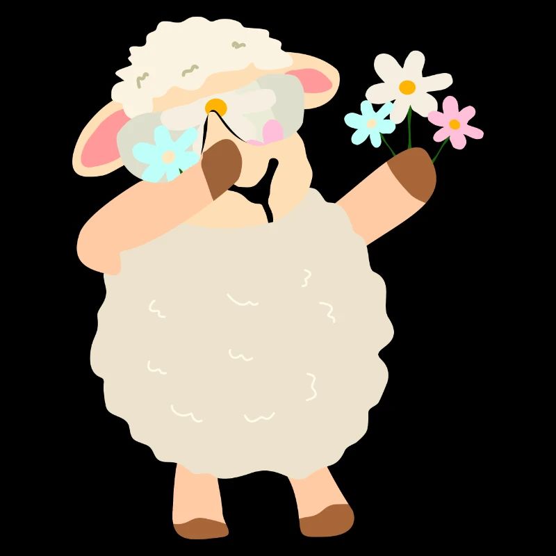 Couronne de fleurs mouton Illustration