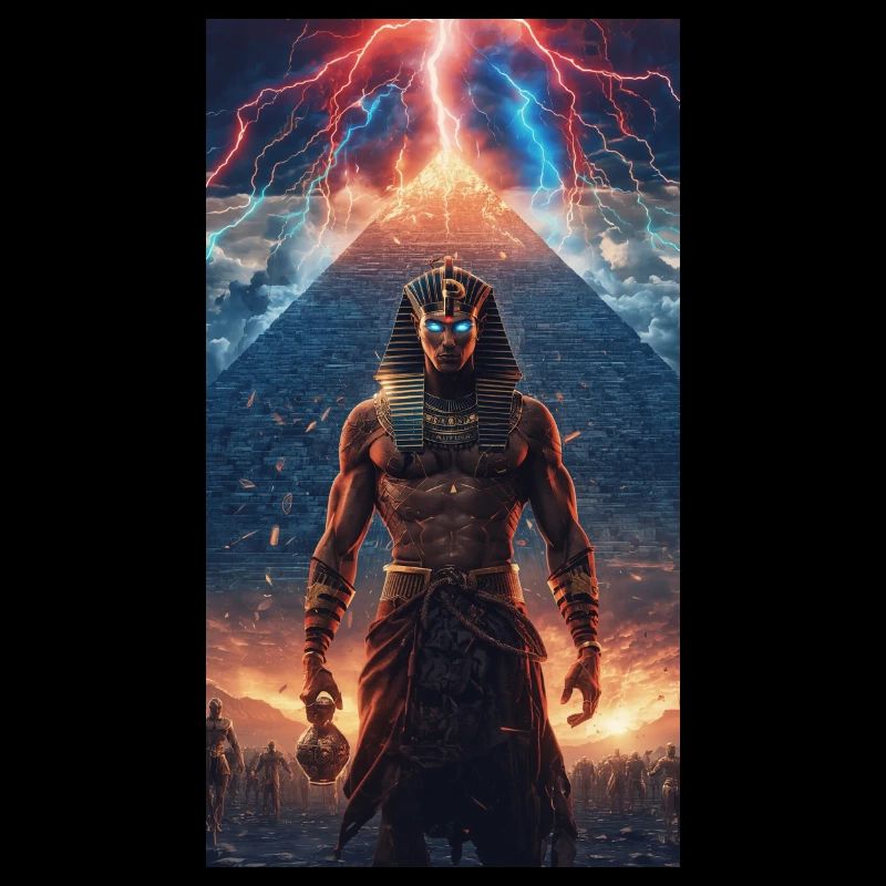 Donnerpharao vor der Pyramide