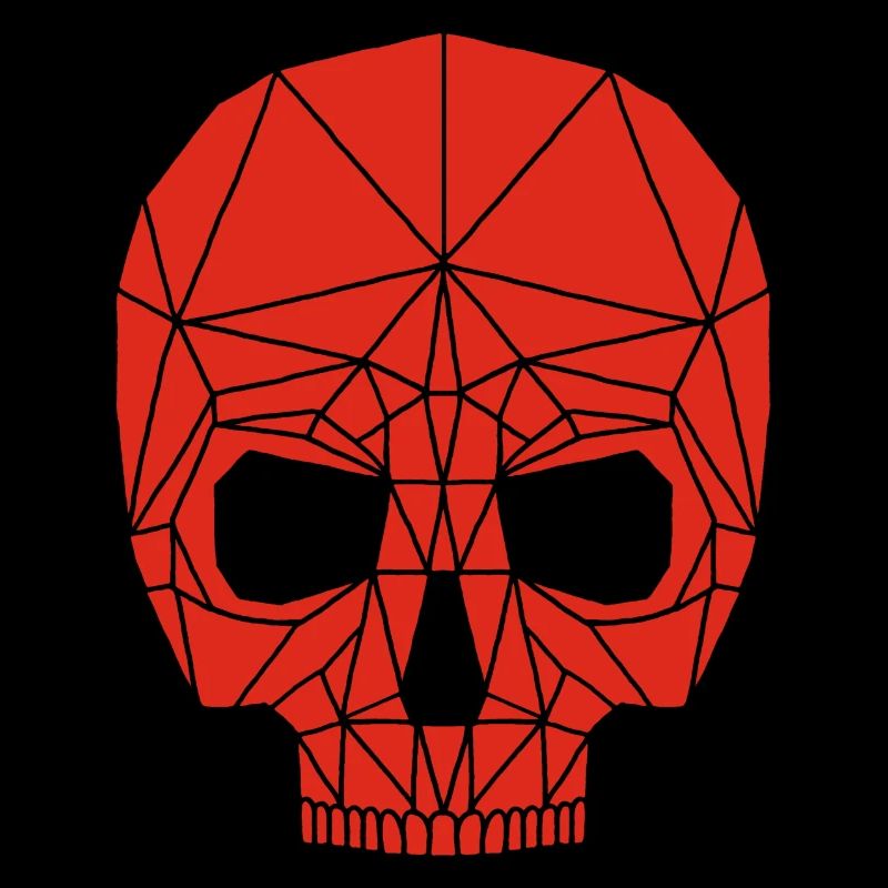 Roter Roboterschädel