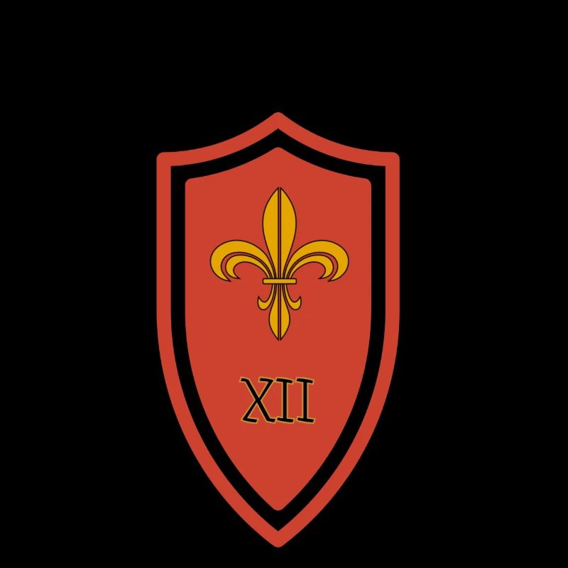 Fleur de Lis Schild XII Rot