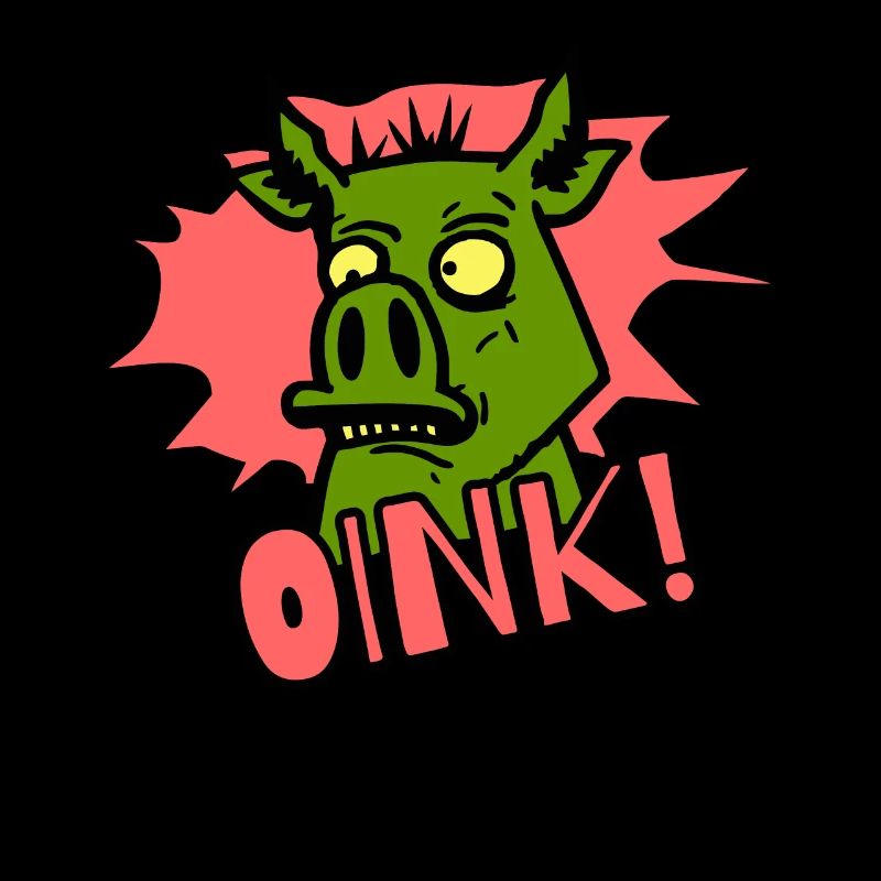 Grogner! Cochon de dessin animé