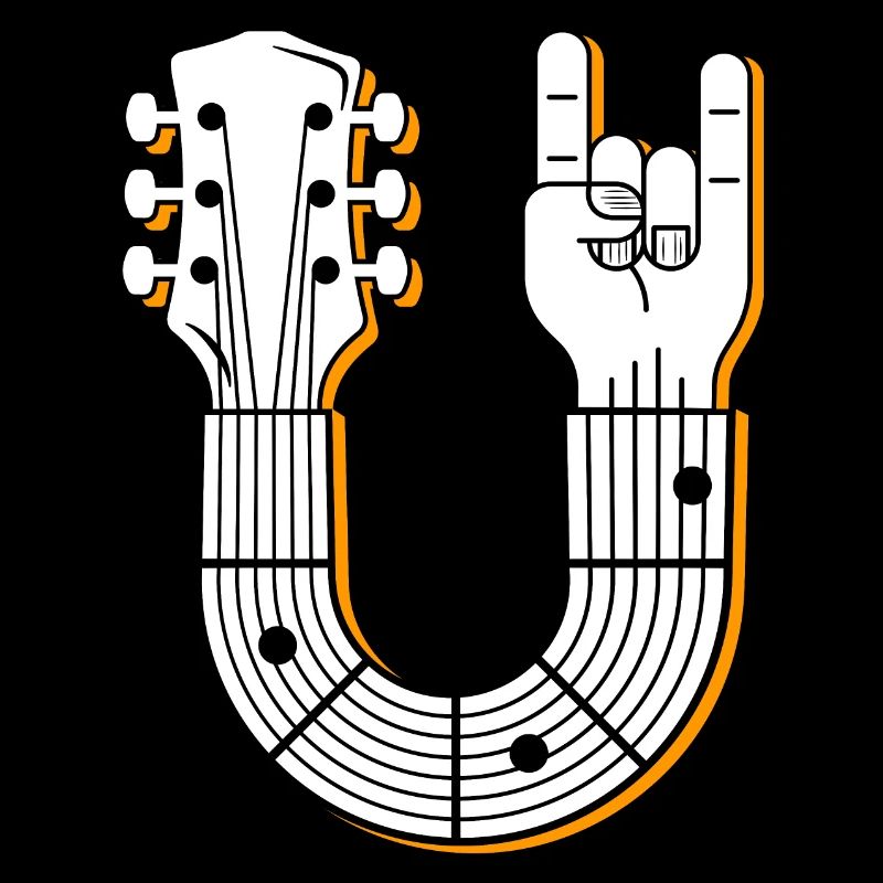 Musical Guitar Hand Sign Illustration