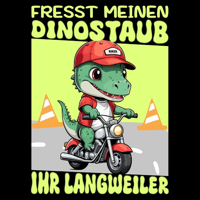 Dinosaurier auf Motorrad