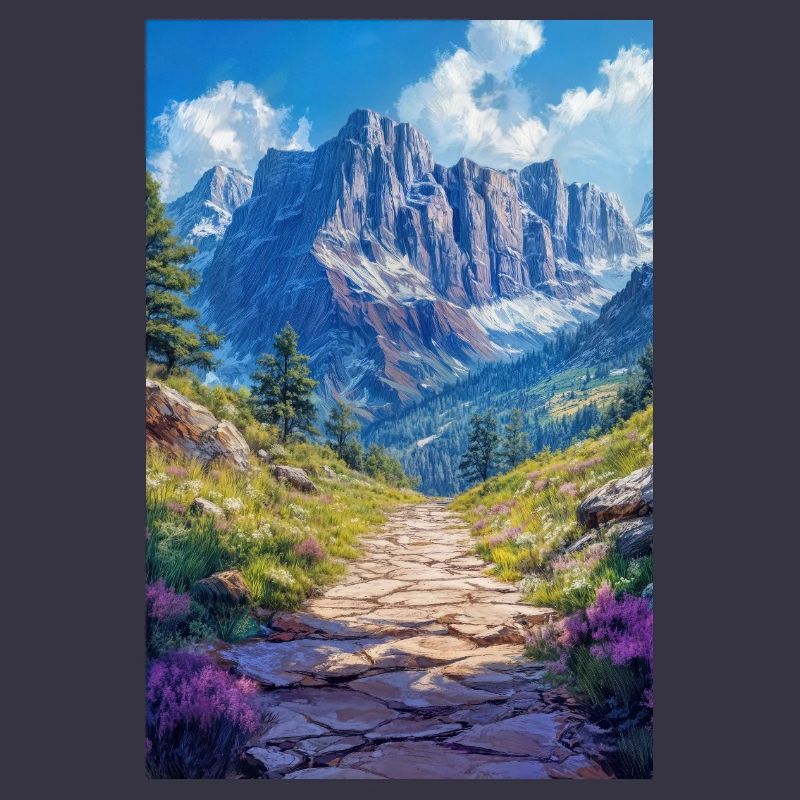 Illustration einer Gebirgslandschaft