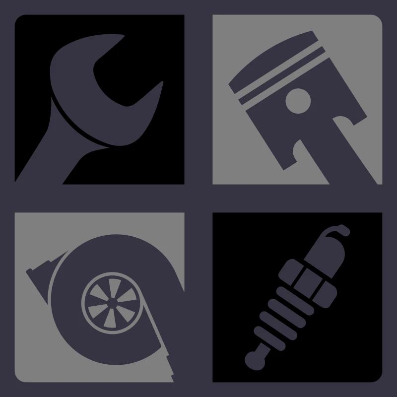 Wrench Piston Turbo Spark Plug Emblem