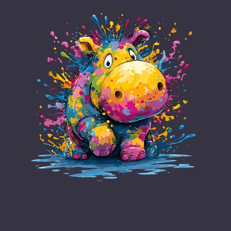 Bunter Tropfenhippo Design