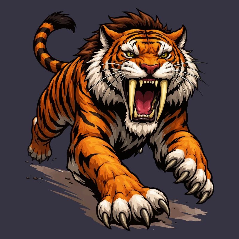 Comic Tiger Angriff
