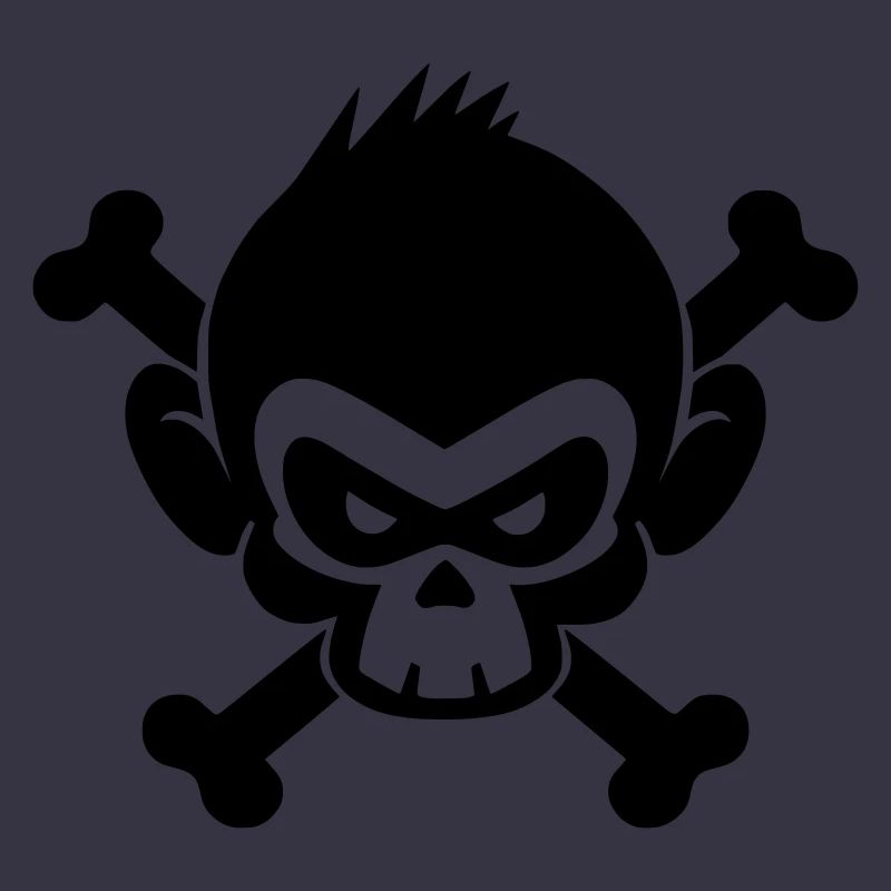 Skull monkey with crossed bones