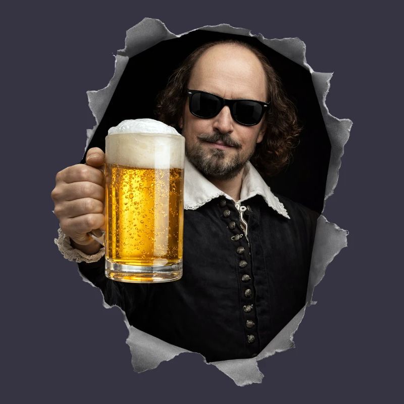William-Shakespeare mit Bier