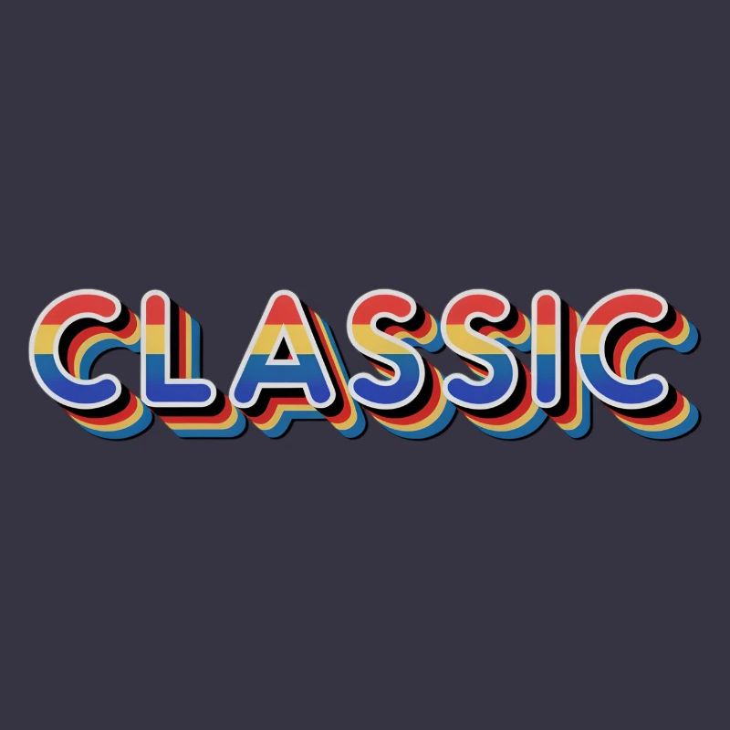 Klassischer Regenbogen-Retro-Text