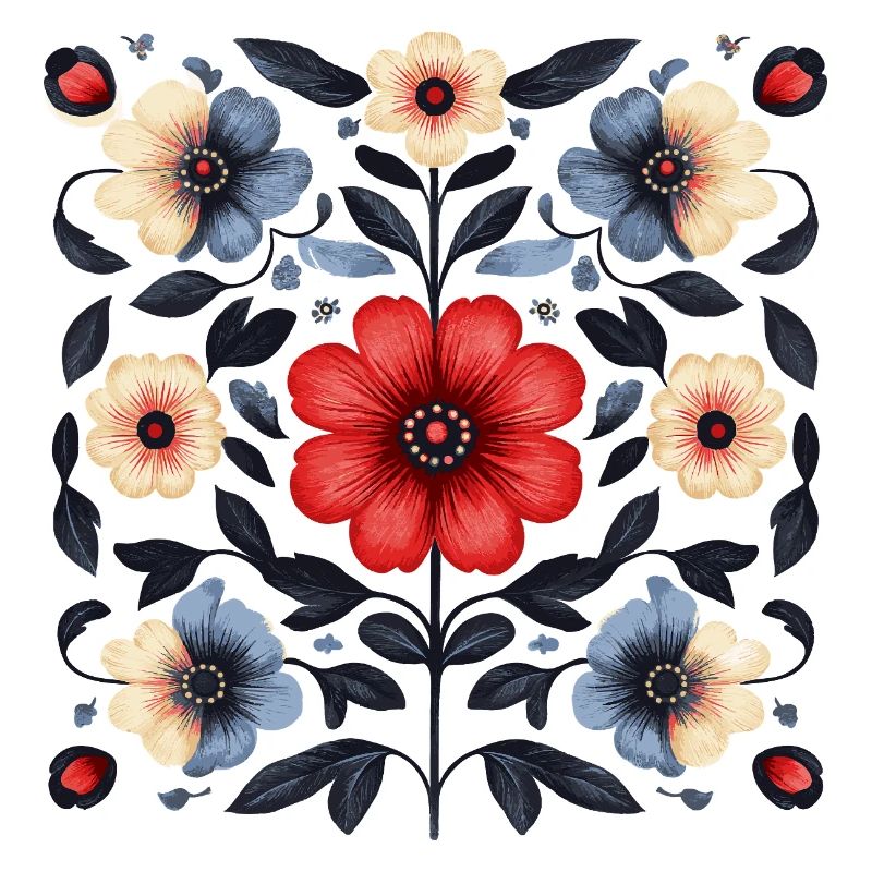 Nordic floral pattern