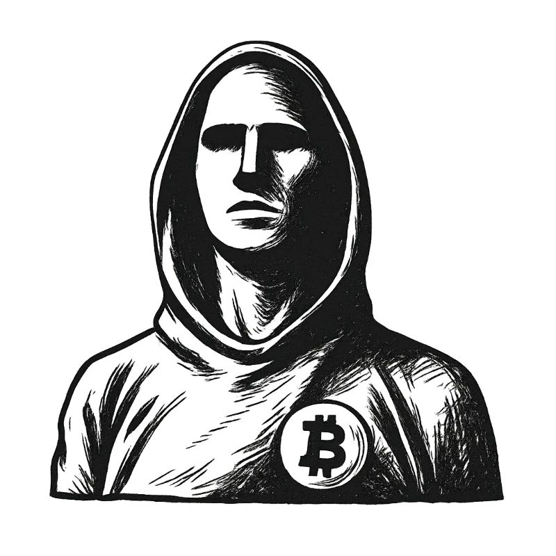 Anonymer Hacker mit Bitcoin-Logo