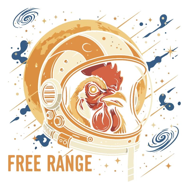 Poulet de l’espace dans un casque d’astronaute