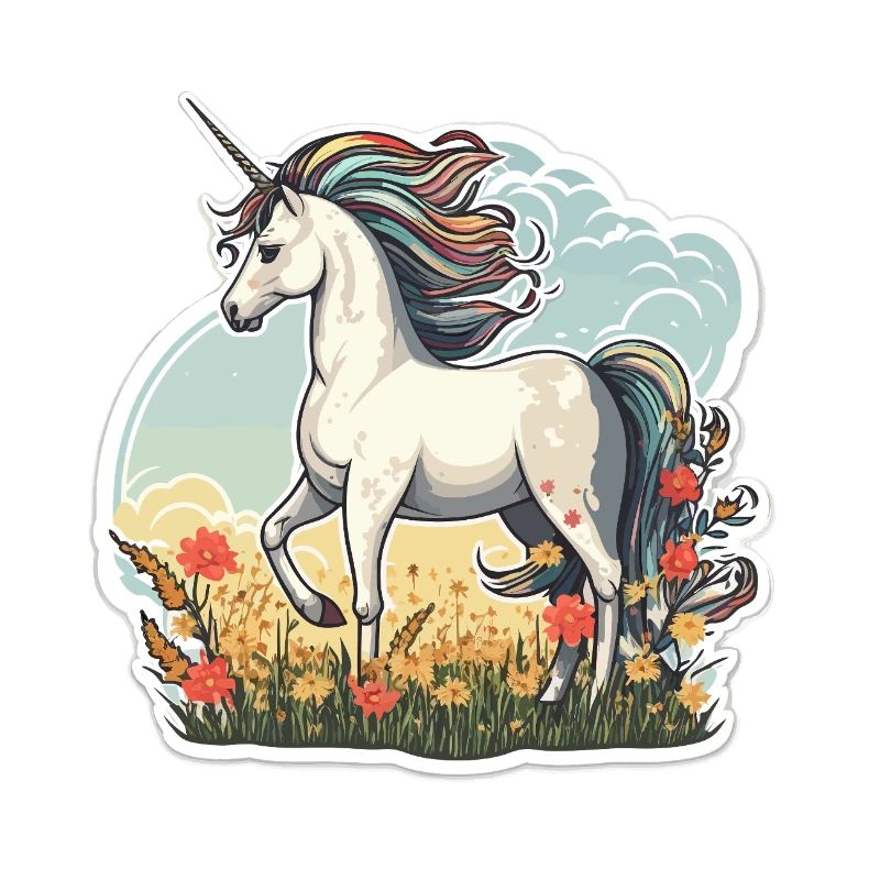 Licorne dans le champ de soleil