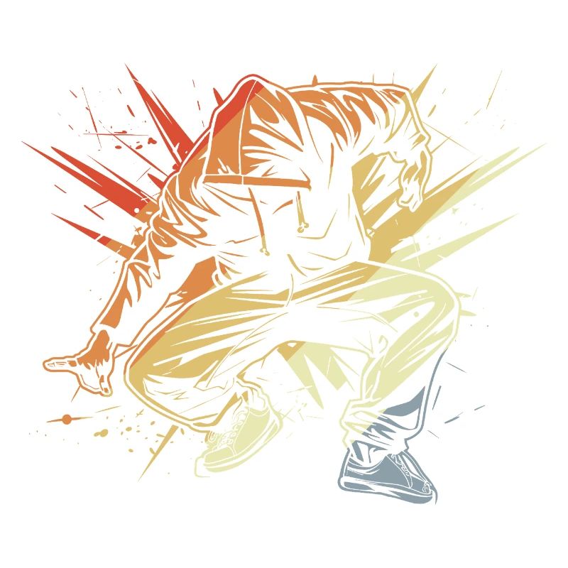 Breakdancer dessinant vintage