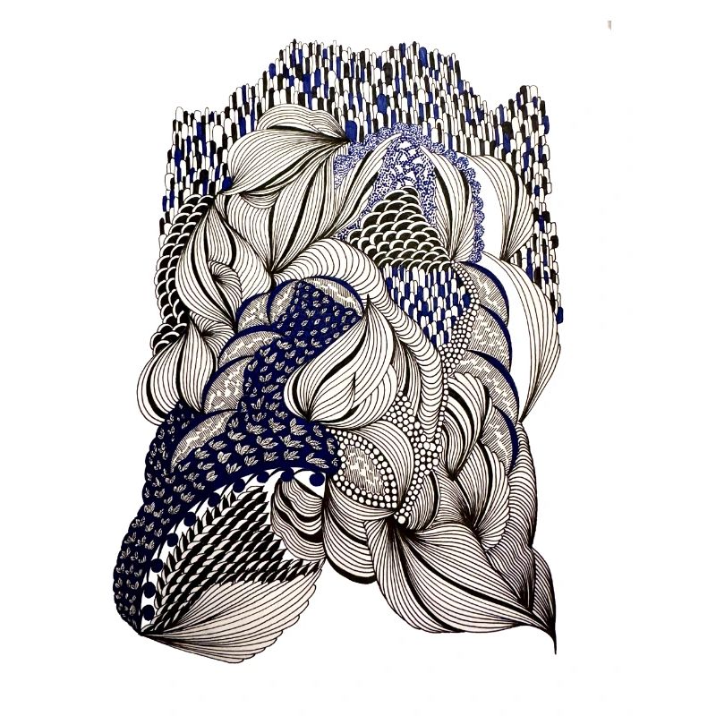 Indigo Leaf Weave Pattern