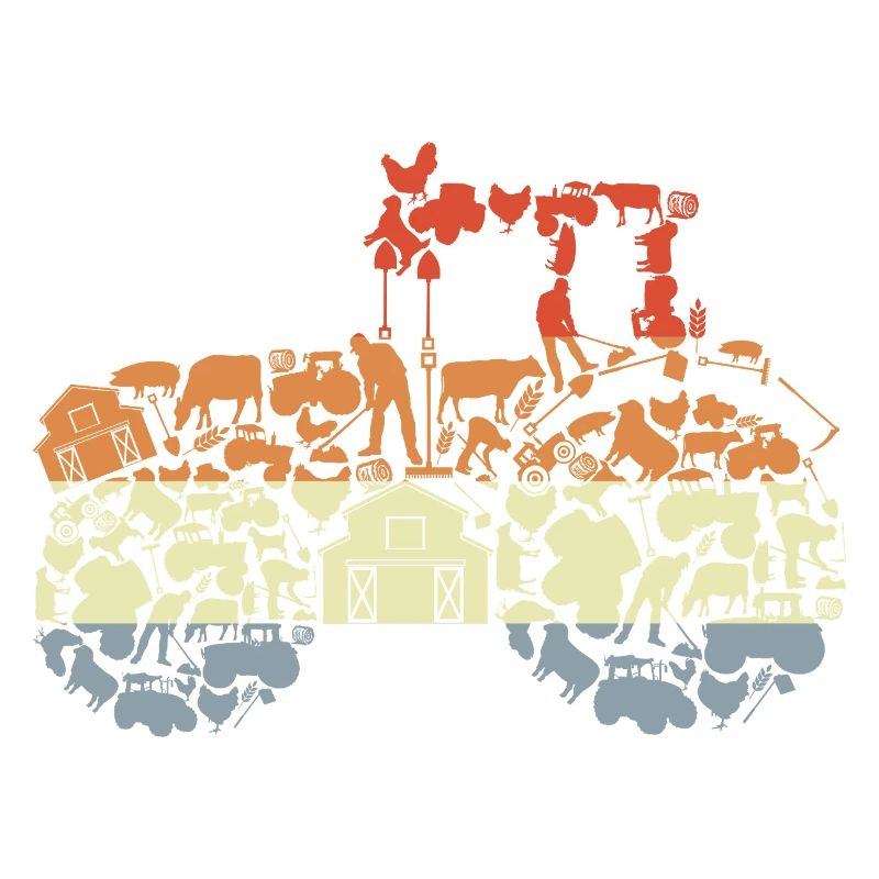 Retro Tractor Silhouette