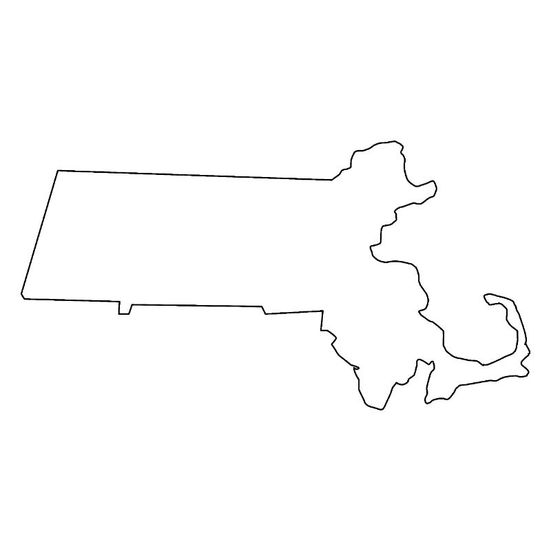 Massachusetts outline map