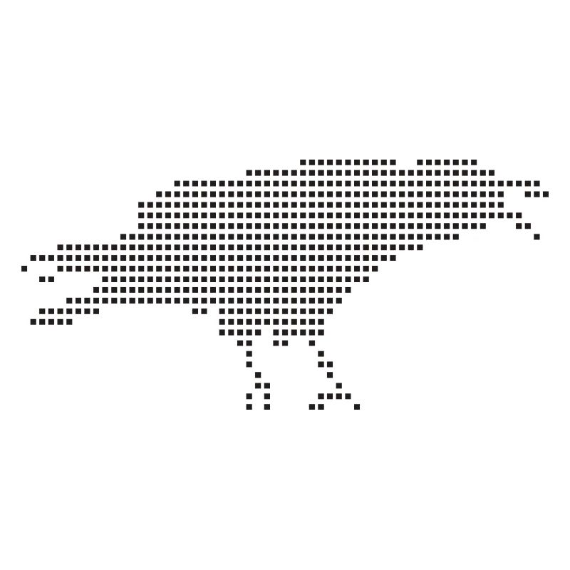 Silhouette Punt Pixel Corbeau