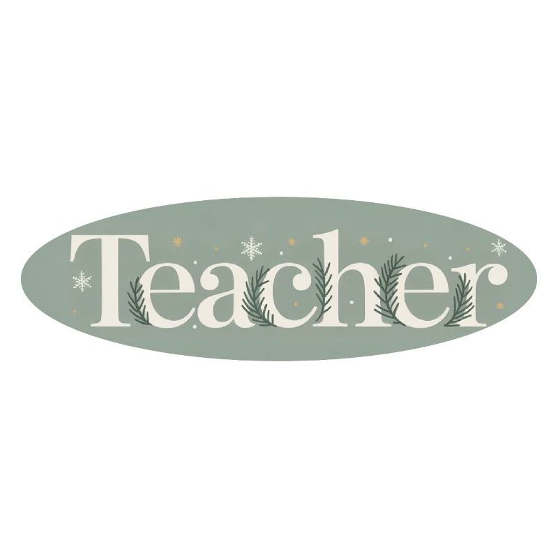 Enseignant d’hiver Lettrage Branches de sapin