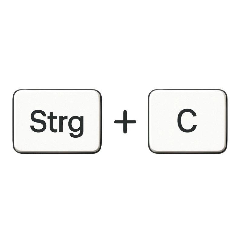 Combinaison de touches Copy Ctrl + C