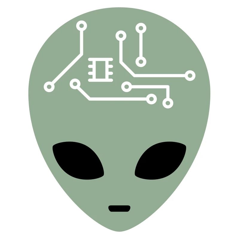 Alien Head avec circuits (trois couleurs)
