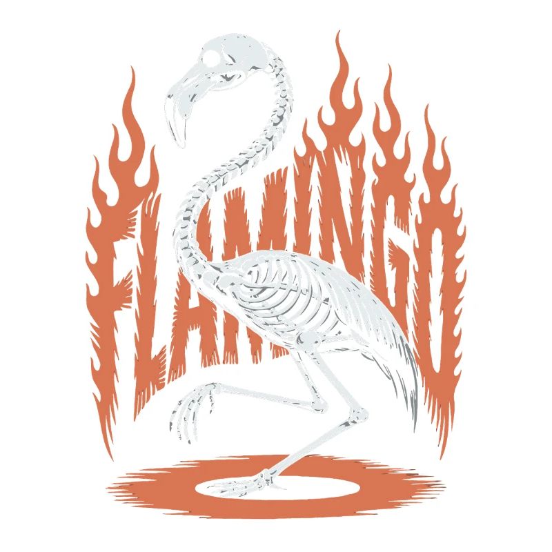 Flamingo Flames Skeleton Halloween