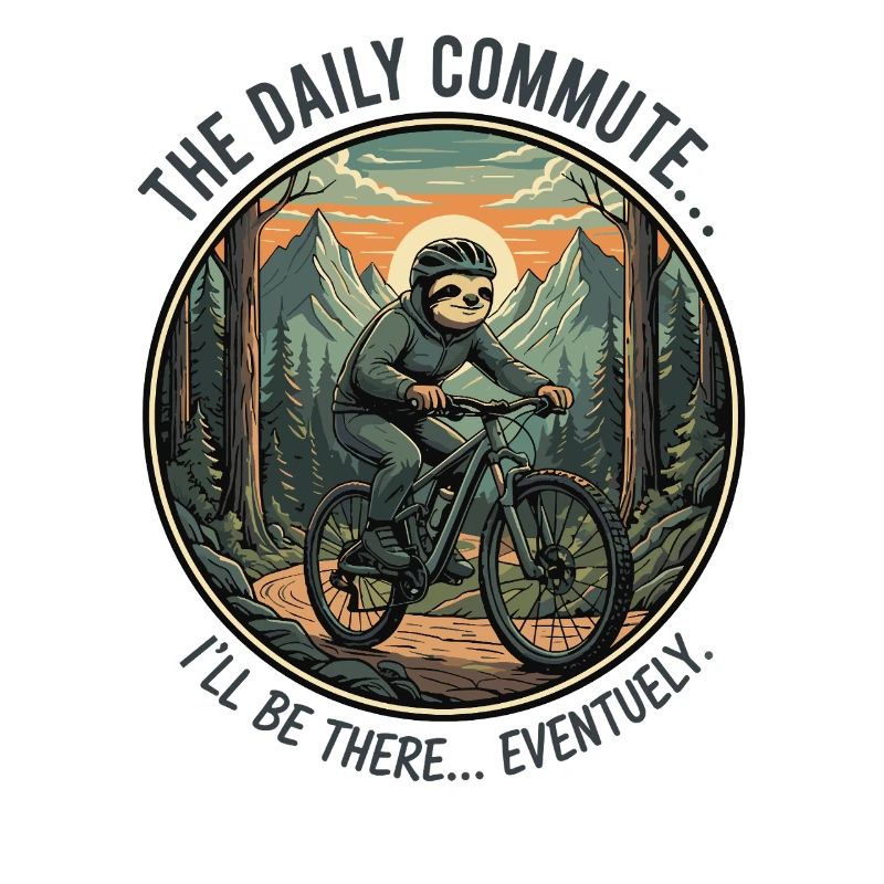 Adventurous cyclist with sloth