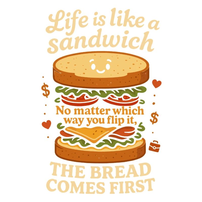 La vie est comme un sandwich, peu importe comment on la regarde.