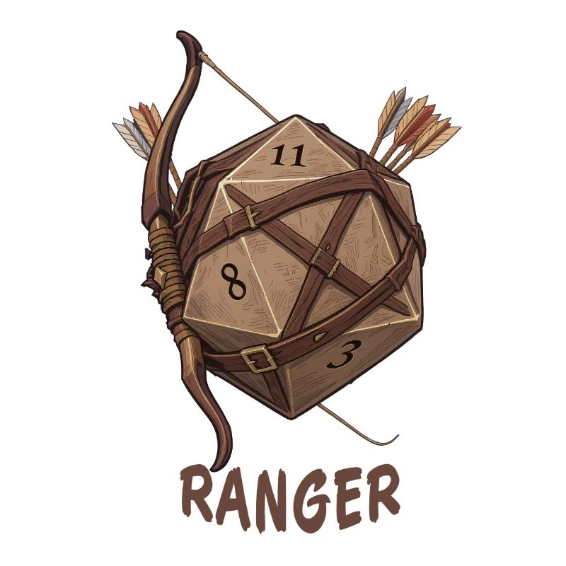 W20 mit Bogen & Pfeil – Ranger Fantasy Dice