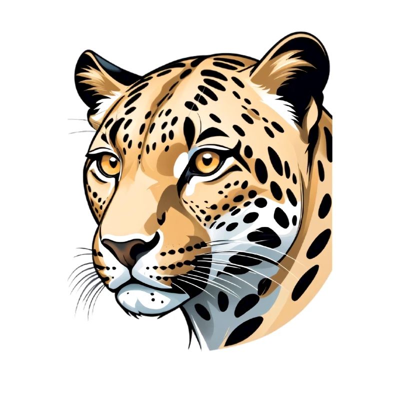 Illustration élégante de tête de guépard