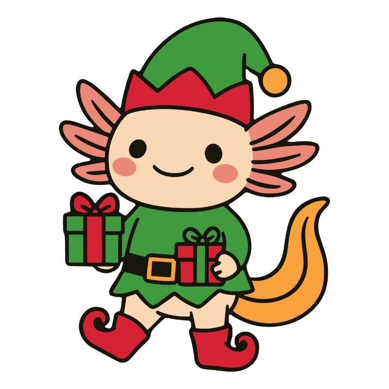 Axolotl mignon comme un nain de Noël