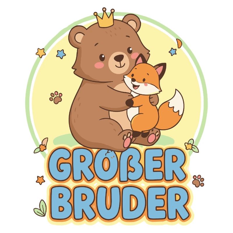 Cute Bear and Fox Sibling Design