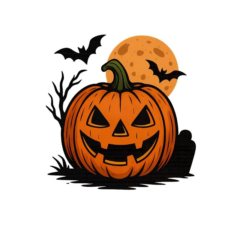 Pumpkin Face Halloween Moonlit Night