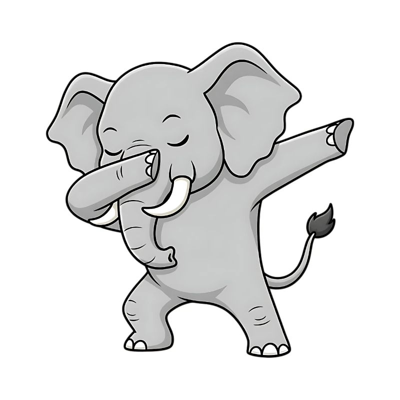 Cool elephant in dabbing style
