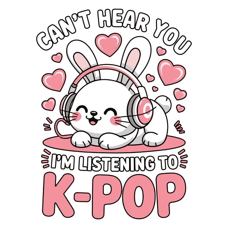 K-Pop Bunny mit Kopfhörern