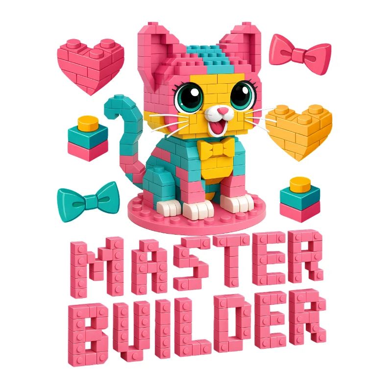 Maître constructeur créatif brique amoureux de la construction de blocs