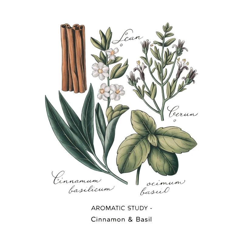 Botanical Art - Cinnamon & Basil